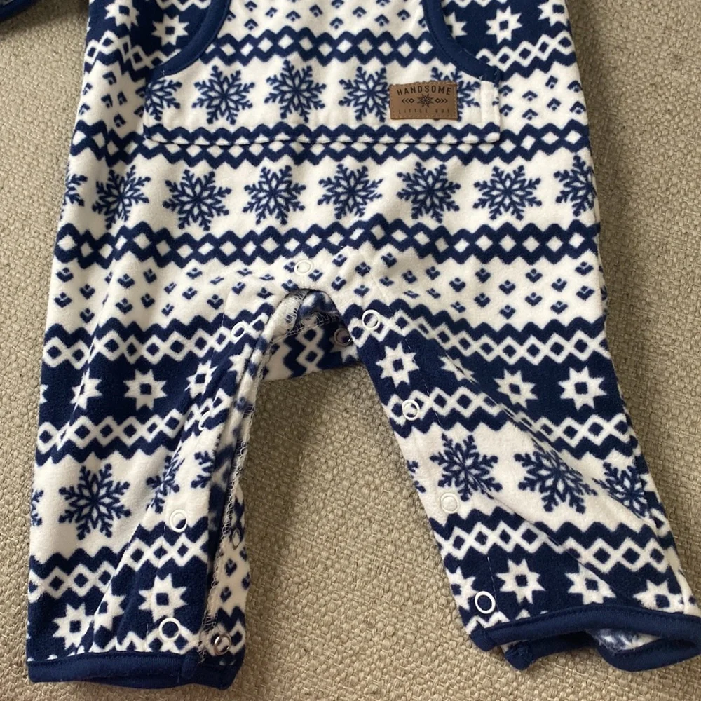 Carters Baby Boy Winter Hooded Zip Up Bodysuit Jumpsuit Bundle Lot 2 Pc.
